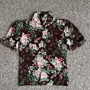 Blumarine Blugirl Brown Floral Knit Top Blouse 40 S